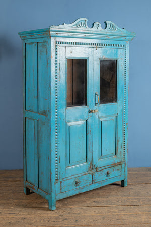 Vintage Blue Glazed Almirah