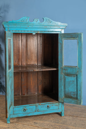 Vintage Blue Glazed Almirah