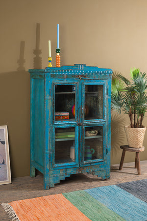 Vintage Blue Glazed Cabinet