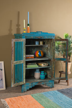 Vintage Blue Glazed Cabinet