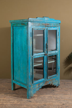 Vintage Blue Glazed Cabinet