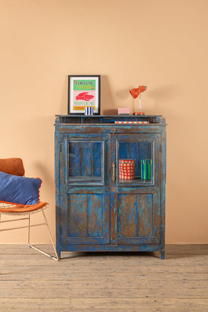 Vintage Blue Display Cabinet