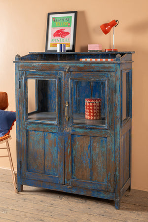 Vintage Blue Display Cabinet