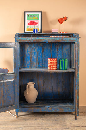 Vintage Blue Display Cabinet