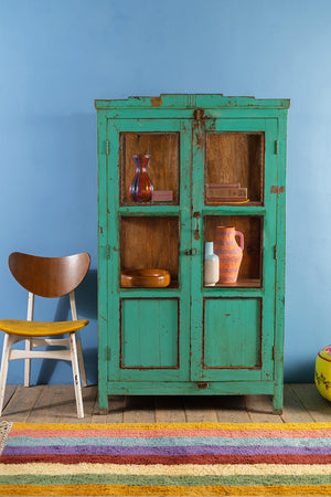 Turquoise Vintage Display Cabinet