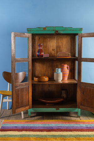 Turquoise Vintage Display Cabinet