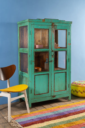 Turquoise Vintage Display Cabinet