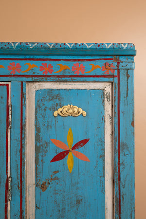 Blue Vintage Painted Cupboard