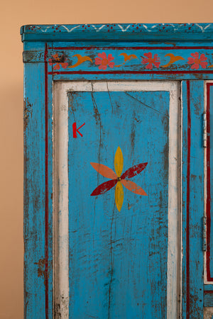 Blue Vintage Painted Cupboard
