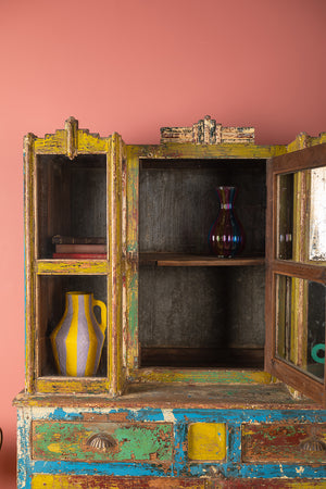 Vintage Blue & Yellow Dresser