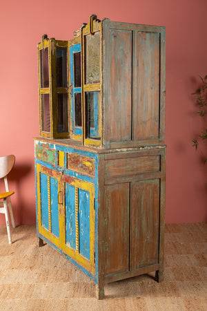 Vintage Blue & Yellow Dresser