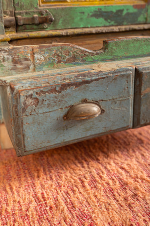 Blue & Green Vintage Side Cabinet
