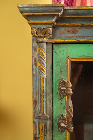 Blue & Green Vintage Side Cabinet