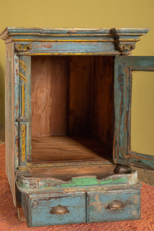 Blue & Green Vintage Side Cabinet