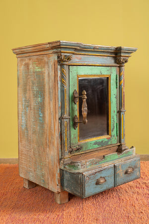 Blue & Green Vintage Side Cabinet