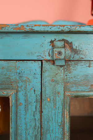 Light Blue Vintage Display Cabinet