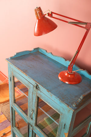 Light Blue Vintage Display Cabinet