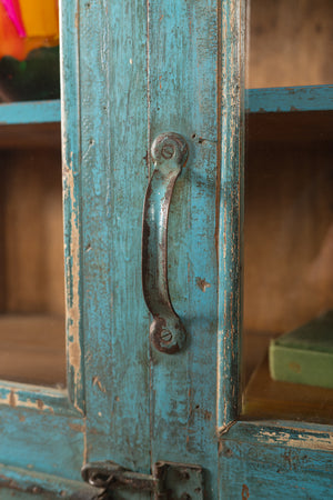 Light Blue Vintage Display Cabinet