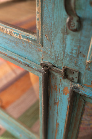 Light Blue Vintage Display Cabinet