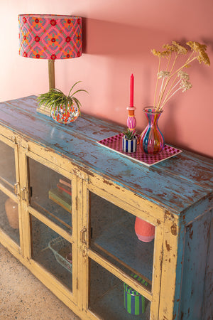 Vintage Blue & Yellow Sideboard