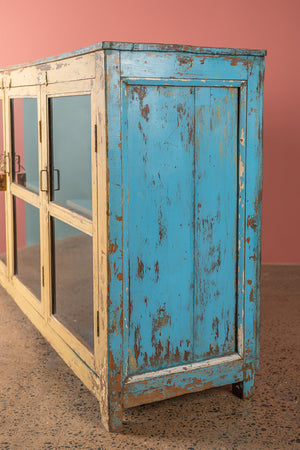 Vintage Blue & Yellow Sideboard