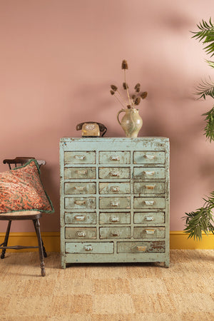 Light Blue Vintage Drawer Unit