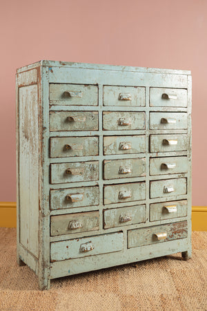 Light Blue Vintage Drawer Unit