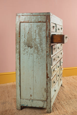 Light Blue Vintage Drawer Unit