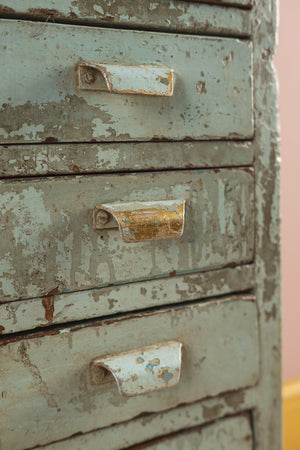 Light Blue Vintage Drawer Unit