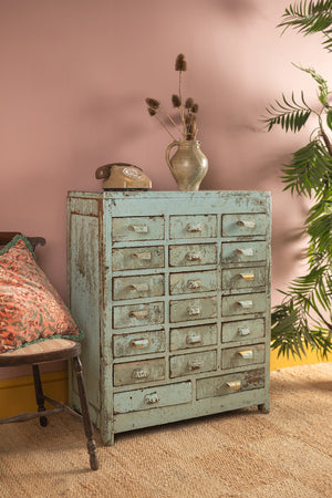 Light Blue Vintage Drawer Unit
