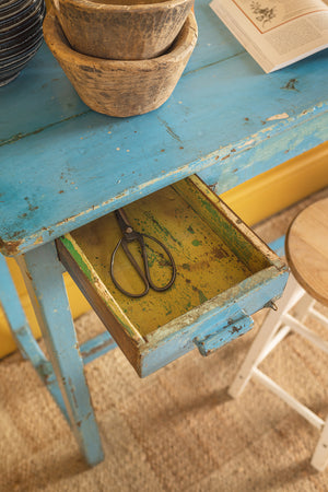Light Blue Vintage Console Table