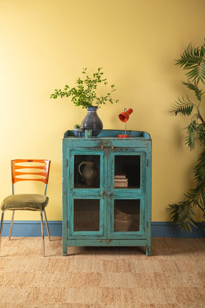 Vintage Blue Glazed Cabinet