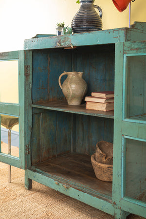 Vintage Blue Glazed Cabinet