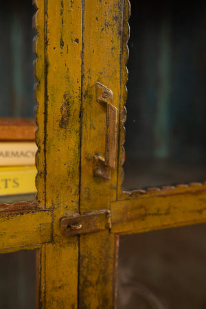 Vintage Yellow Wooden Cabinet