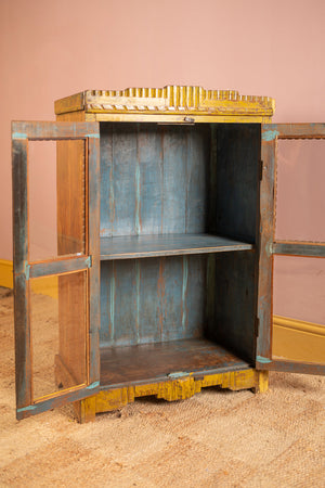 Vintage Yellow Wooden Cabinet