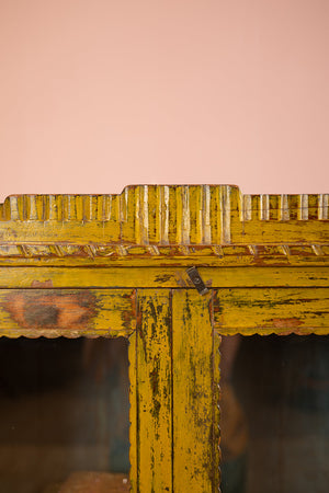 Vintage Yellow Wooden Cabinet
