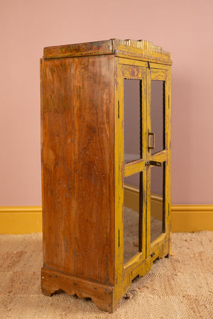 Vintage Yellow Wooden Cabinet