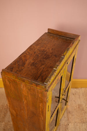 Vintage Yellow Wooden Cabinet