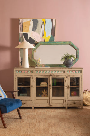 Vintage Cream Sideboard with Tiles