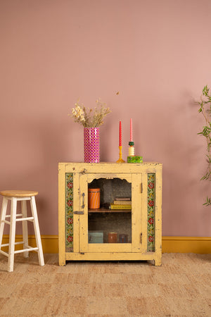 Cream Vintage Wooden Display Cabinet