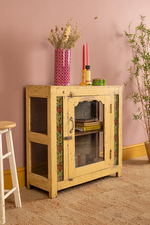 Cream Vintage Wooden Display Cabinet