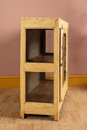 Cream Vintage Wooden Display Cabinet
