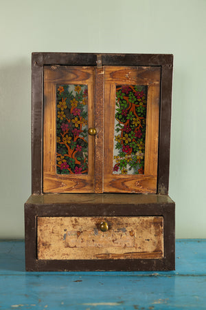 Vintage Metal Temple Side Cabinet