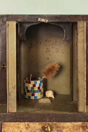 Vintage Metal Temple Side Cabinet