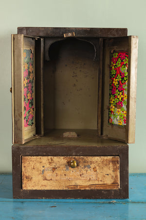 Vintage Metal Temple Side Cabinet