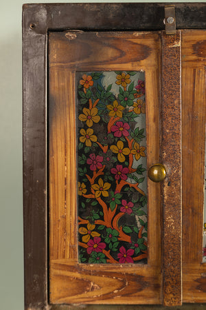 Vintage Metal Temple Side Cabinet