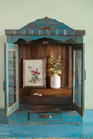 Vintage Blue Temple Display Case