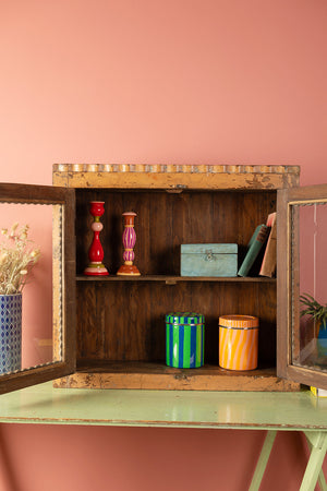 Vintage Yellow Wall Cabinet