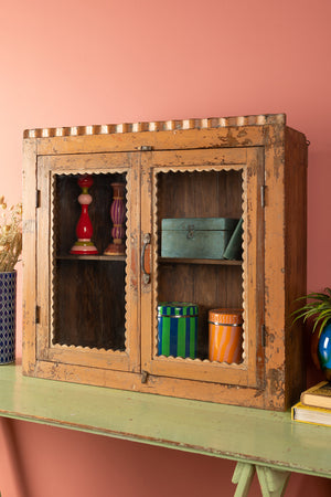 Vintage Yellow Wall Cabinet