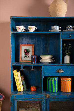 Bright Blue Vintage Shelving Unit